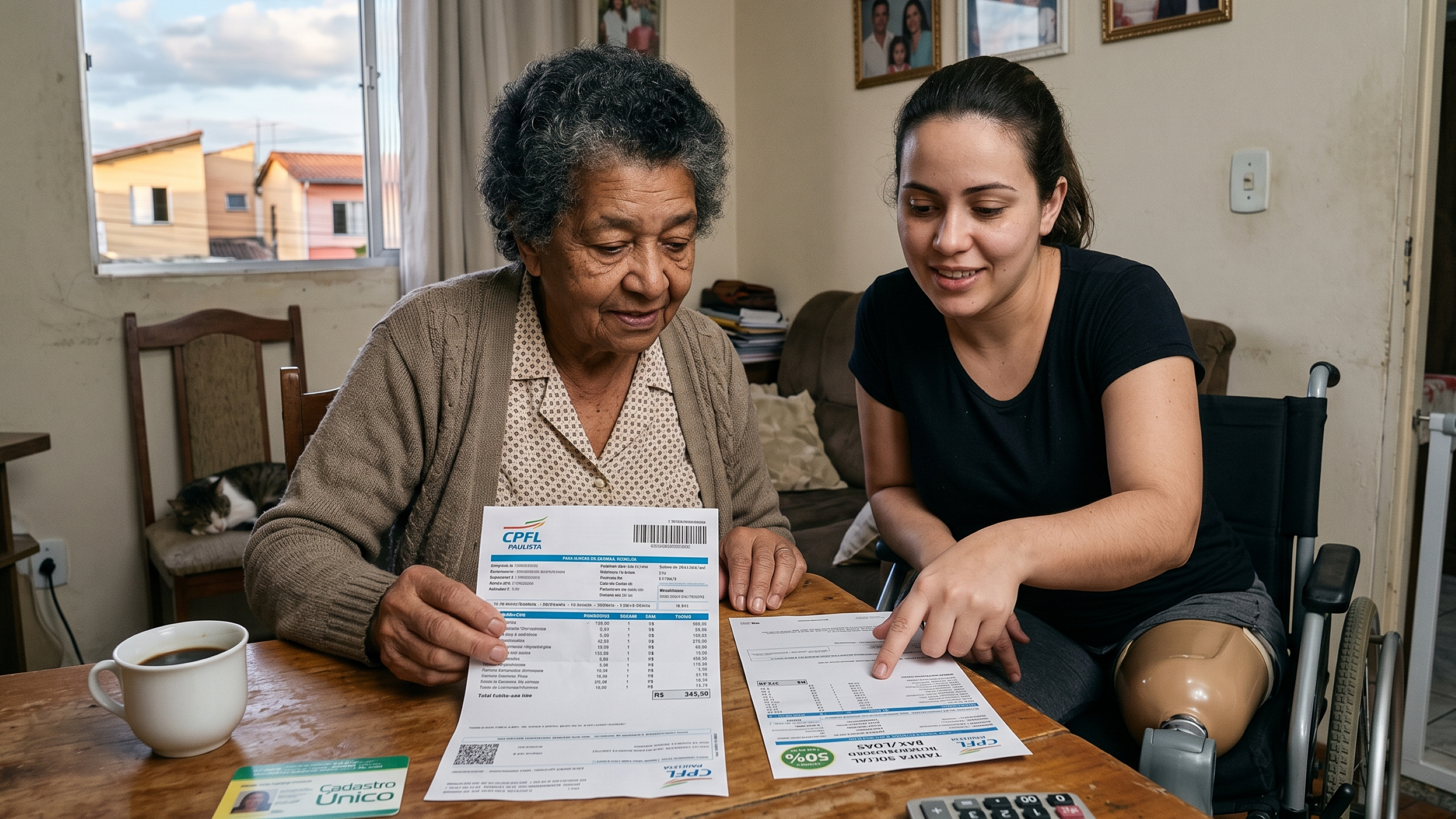 Idosos de baixa renda e pessoas com deficiência podem pagar menos na conta de luz