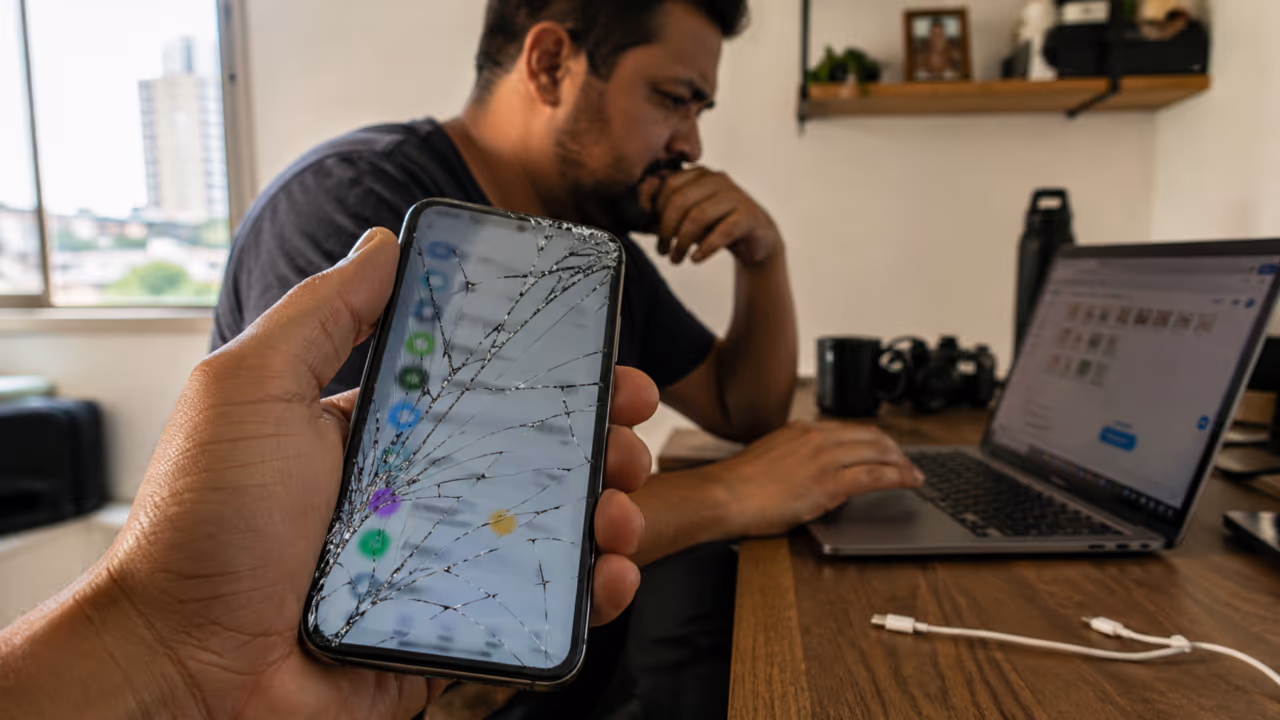 O vidro trincado do celular parece só estética, mas pode esconder um prejuízo maior