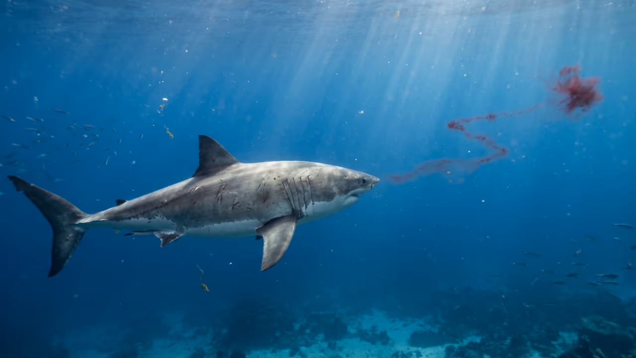 O mito que assusta banhistas há anos: até onde o tubarão realmente sente cheiro de sangue na água