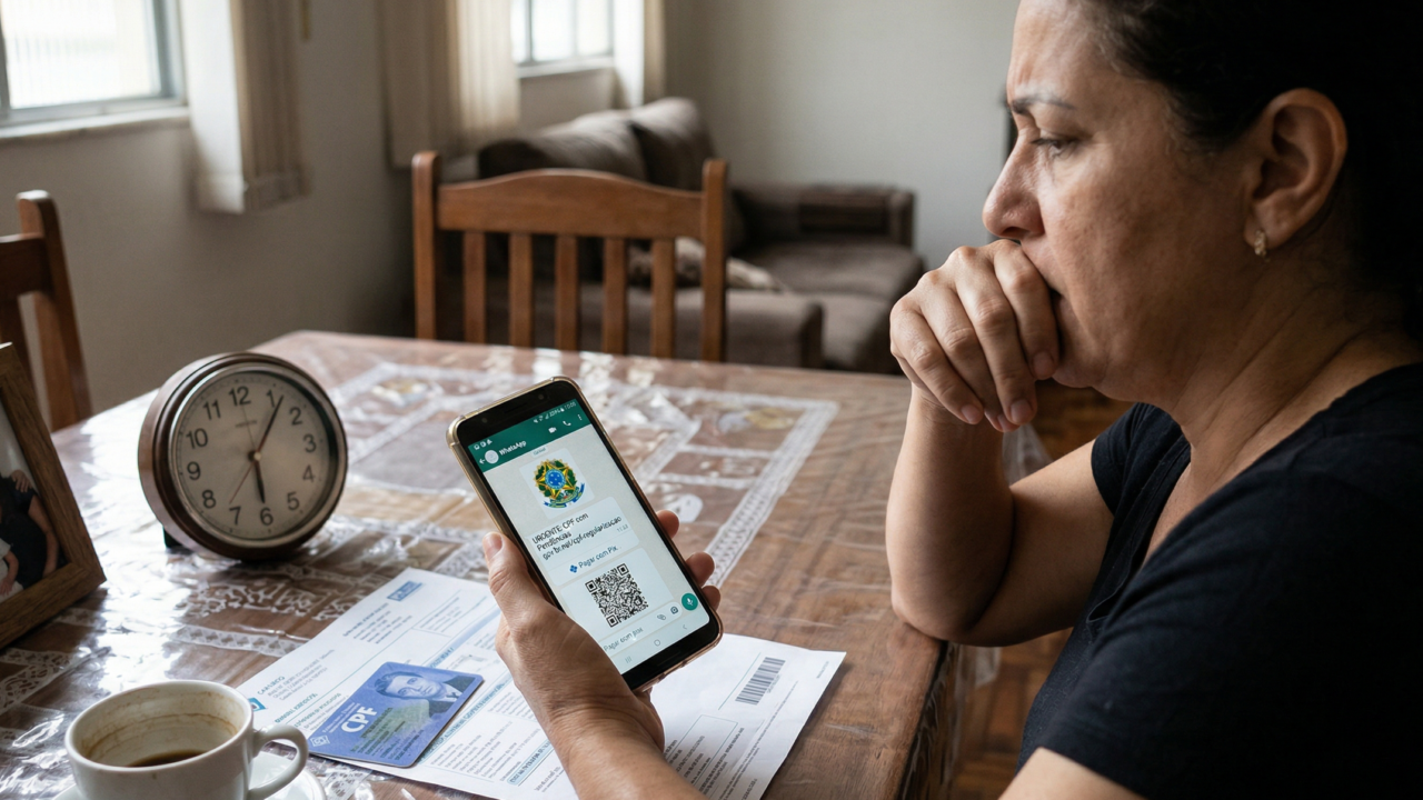 Golpe no WhatsApp usa nome, CPF e ameaça de bloqueio para arrancar Pix em nome do governo