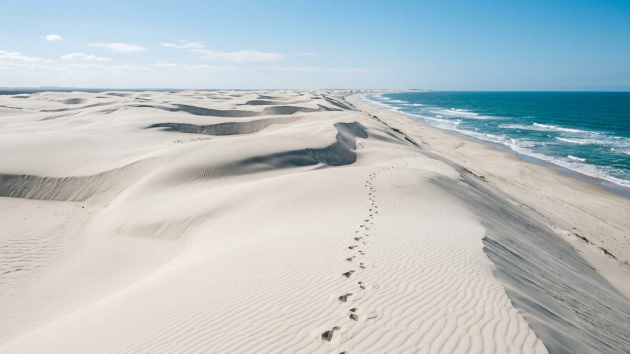 A maior praia do mundo cabe um país inteiro dentro dela e muda de tamanho toda vez que o vento sopra forte