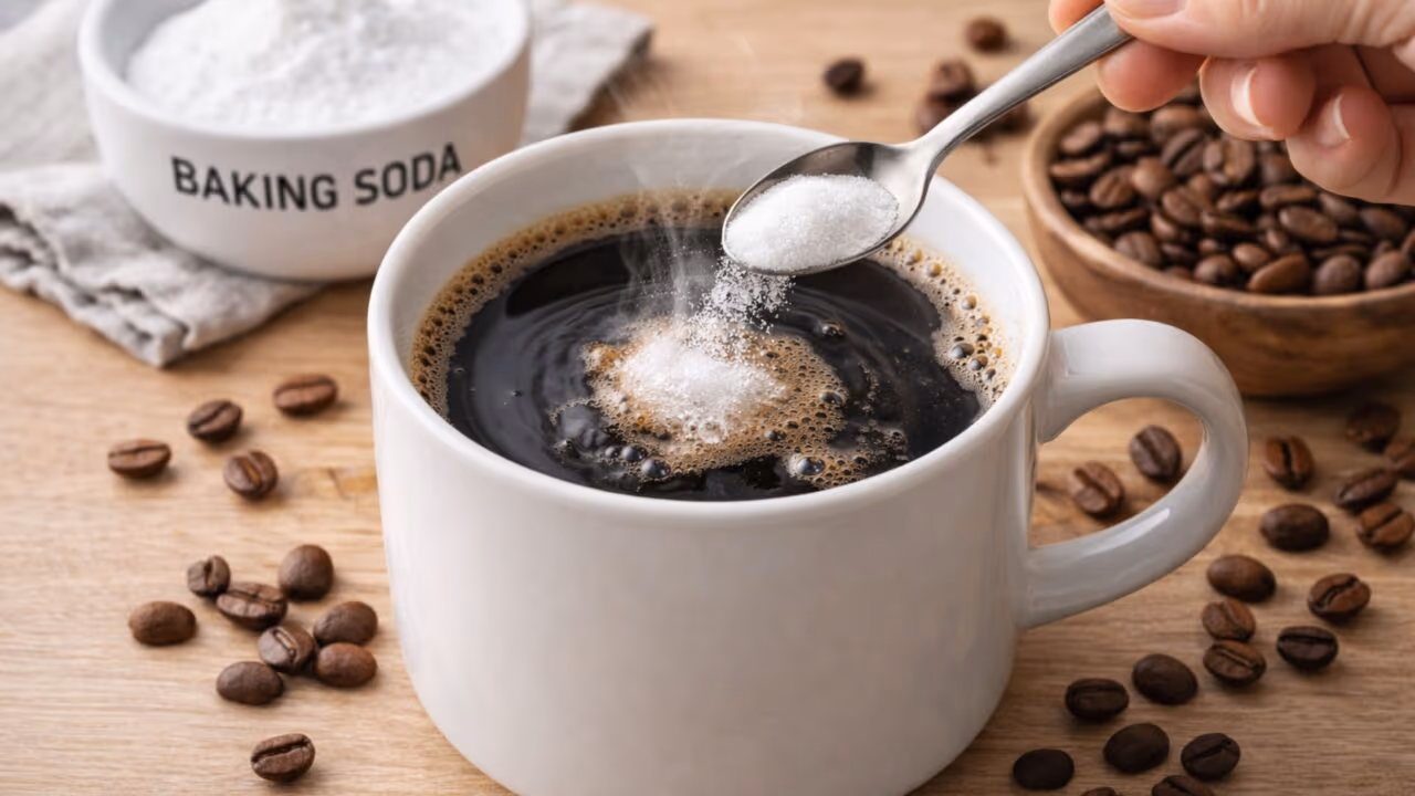 Por que você deve adicionar bicarbonato de sódio ao café e o que acontece com a bebida