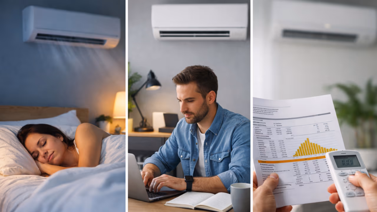 O ar-condicionado virou mais do que conforto e hoje pesa até no sono, na rotina e na conta de luz