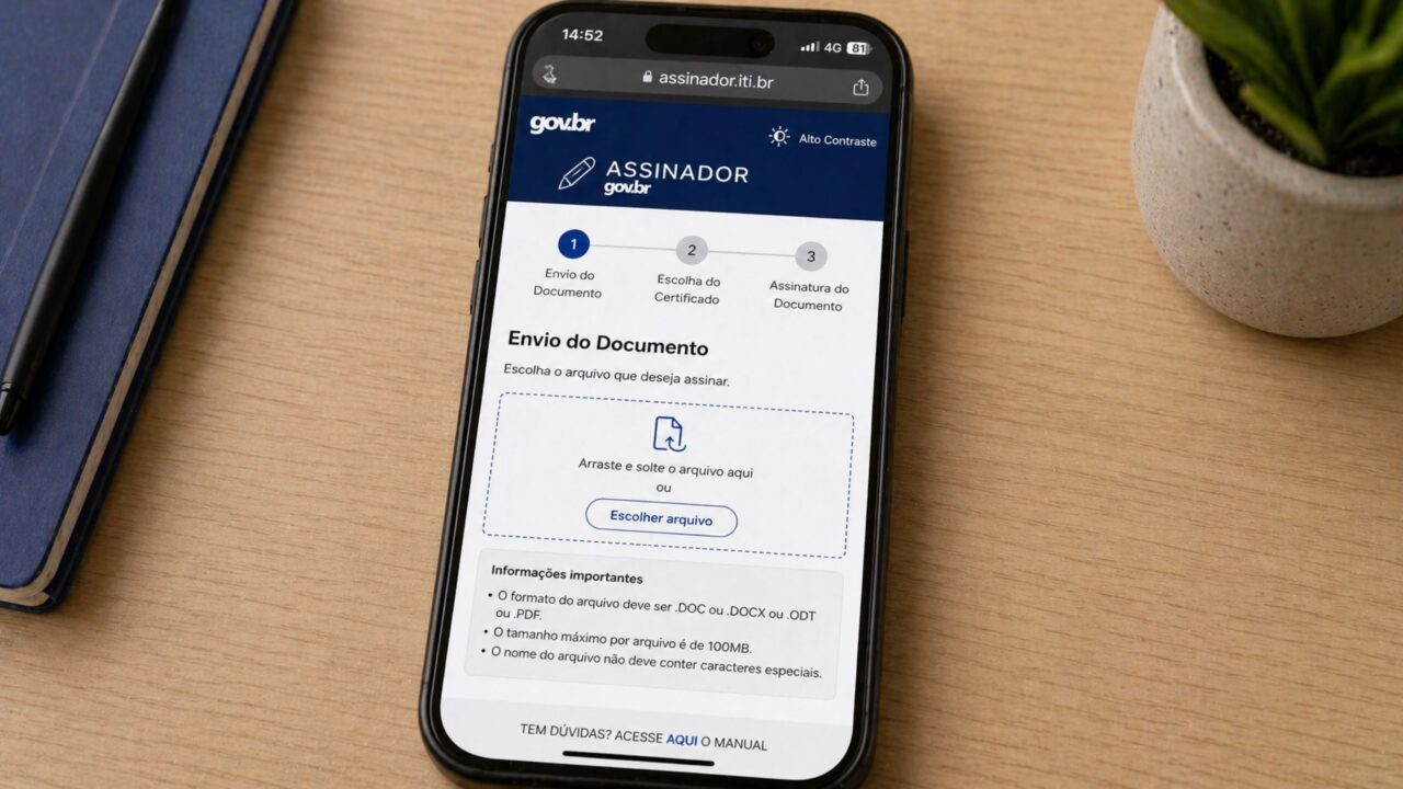 Como assinar documentos digitalmente pelo [Gov.br](http://gov.br/) e validar arquivos com segurança direto pelo celular
