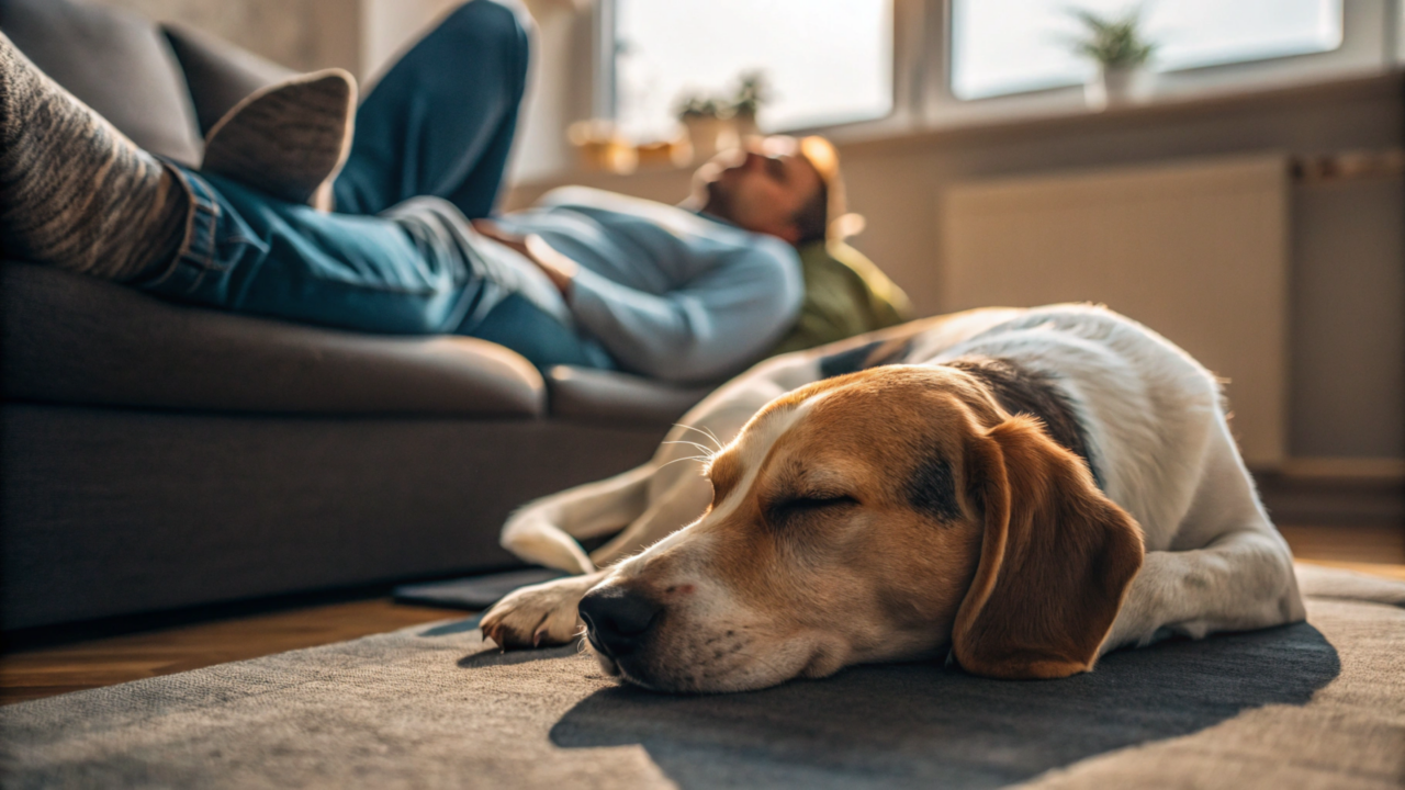 O que significa o cachorro dormir encostado nos seus pés?