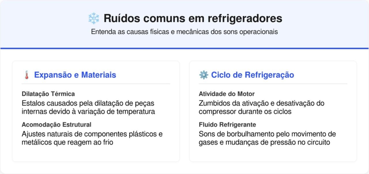 
O que significa o barulho de "estalo" que a geladeira faz de madrugada?