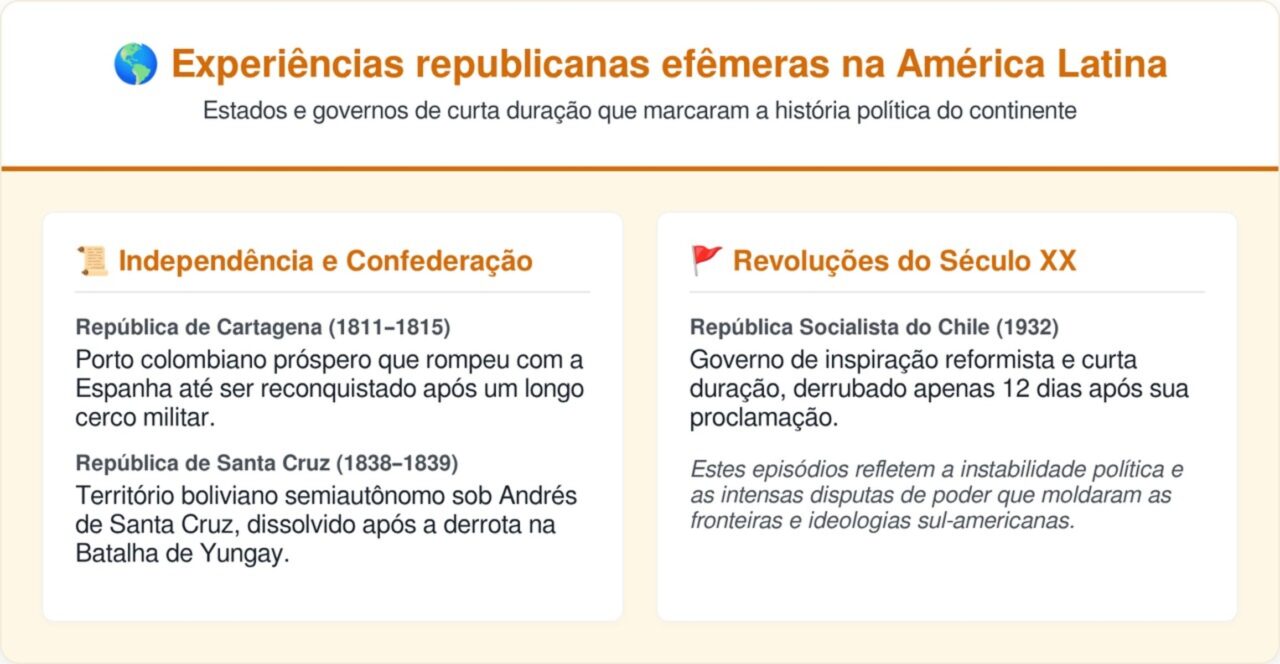 Os países da América do Sul que existiram por pouquíssimo tempo