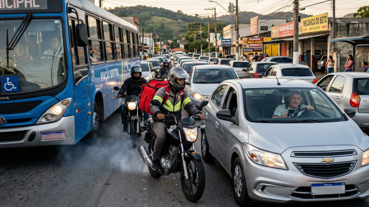 Corredor de moto expõe o conflito entre agilidade, hábito urbano e risco no trânsito