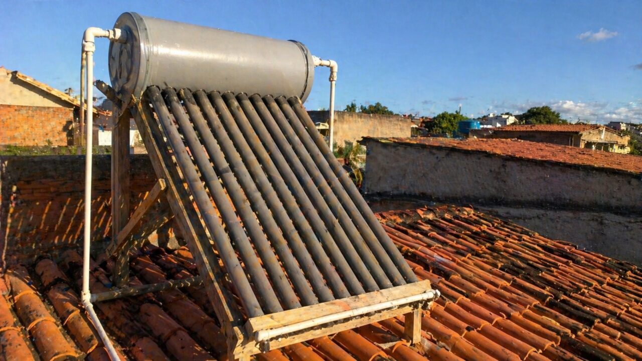 O aquecedor solar caseiro feito com canos de PVC que garante banho quente de graça na roça
