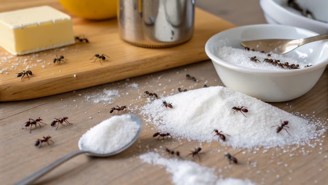 Como acabar com formigas na cozinha usando apenas açúcar e bicarbonato
