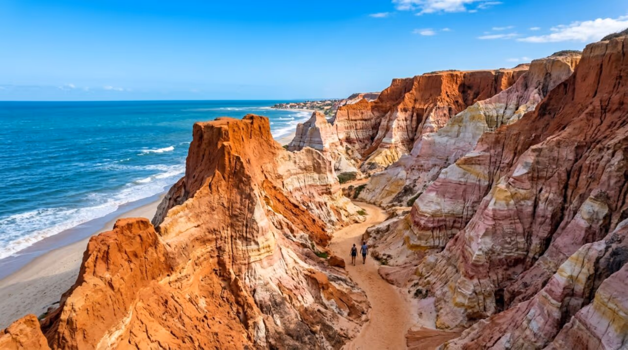 Não é Maragogi, mas esse destino no Ceará tem 54 km de costa e falésias com até 12 cores impressionantes em 31 hectares protegidos