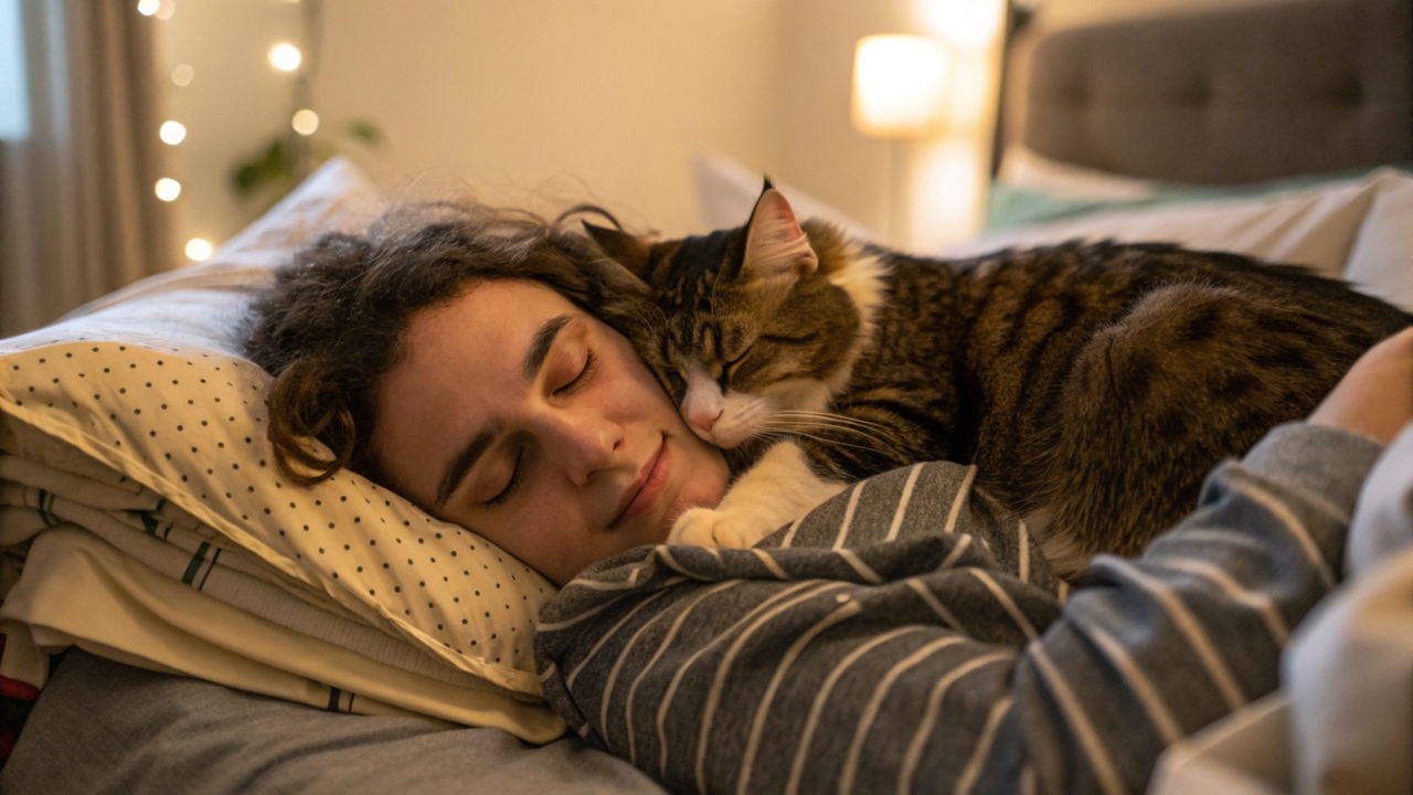 O que significa quando o gato dorme em cima do seu peito?