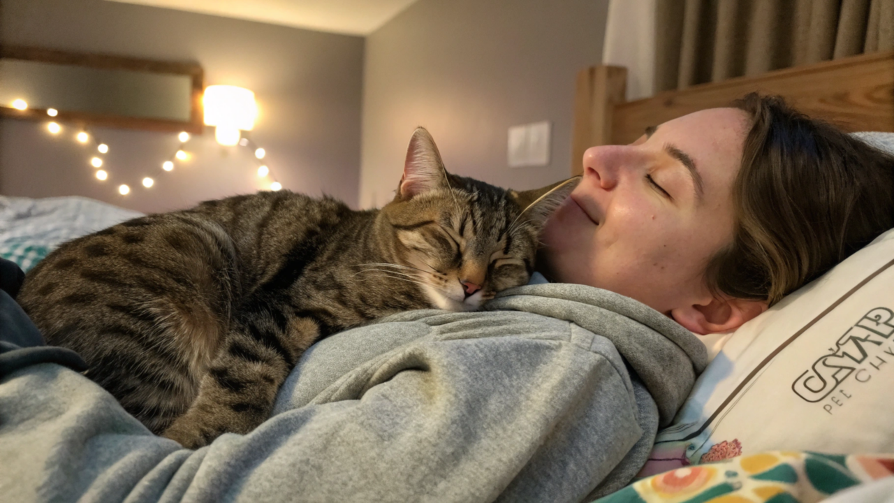 O que significa quando o gato dorme em cima do seu peito?