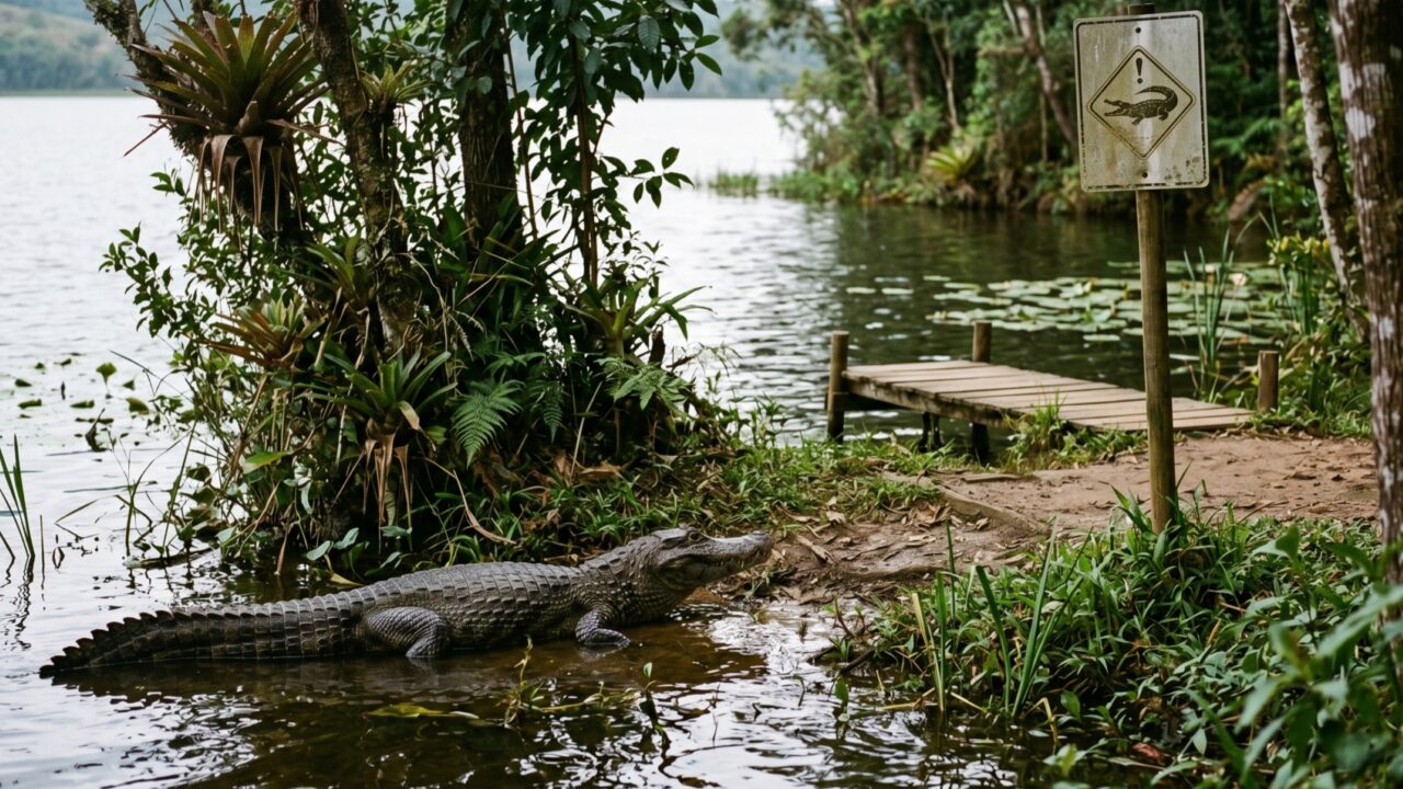 Nem todo jacaré em represa é perigo, mas estes sinais mostram quando o risco fica real de verdade