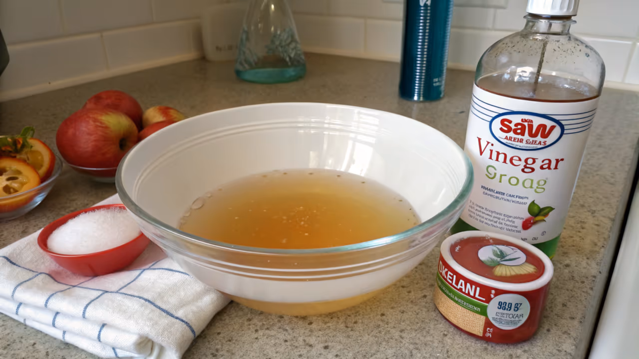Misturinha de vinagre e detergente para eliminar moscas das frutas