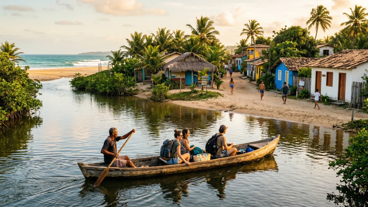 O vilarejo baiano sem carros e sem asfalto onde a luz elétrica só chegou em 2007 e a travessia é de canoa a remo