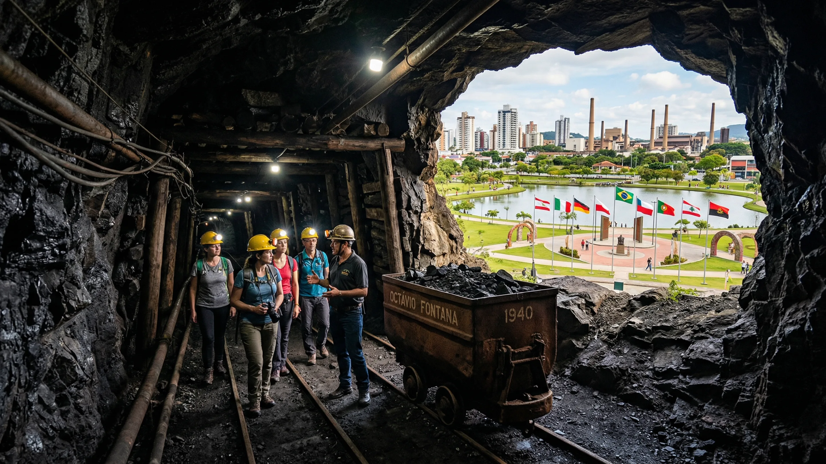 A cidade que lidera a industria cerâmica do Sul: única mina de carvão visitável do Brasil e colonizada por sete povos