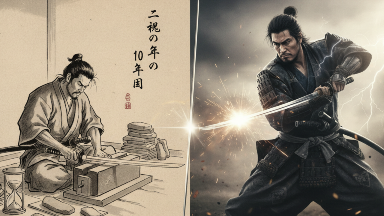 Samurais ensinam “Dez anos para afiar a espada, um momento para decidir o destino.”