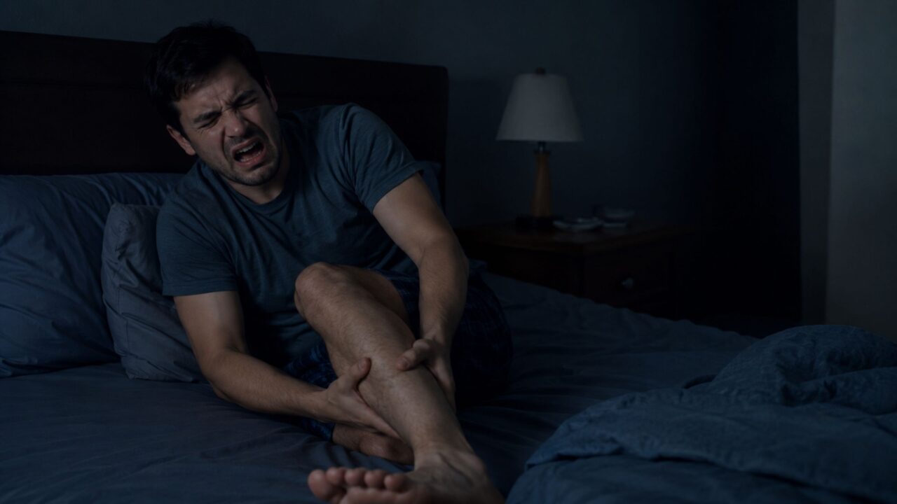 A câimbra nas pernas à noite que interrompe o sono e pode revelar sinais do corpo