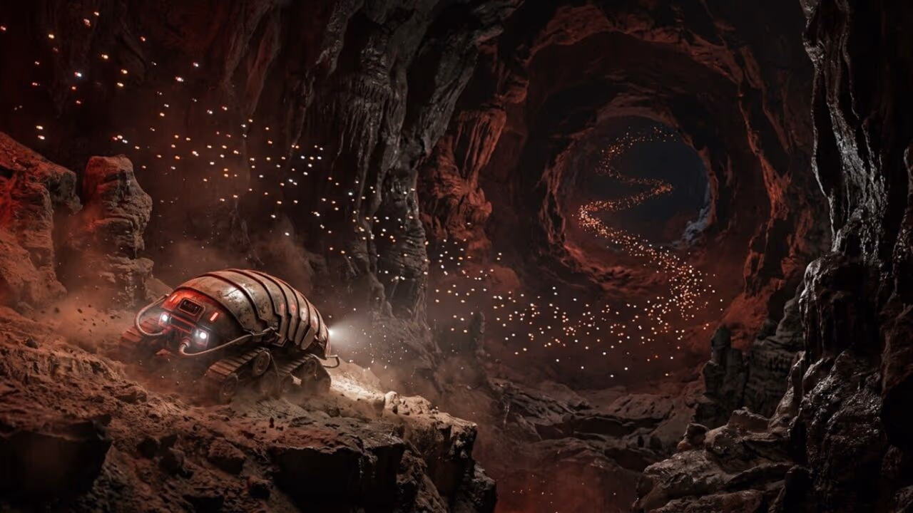 Pesquisadores descobrem túneis subterrâneos gigantescos em Marte, maiores do que qualquer coisa na Terra e cientistas desensolveram um robô para explorar