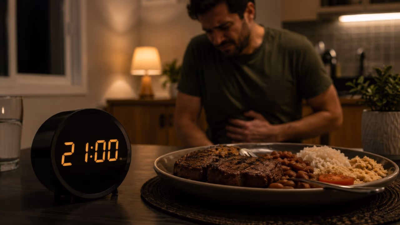 Fazer isso depois das 21h pode aumentar o risco de problemas intestinais e atrapalhar a digestão