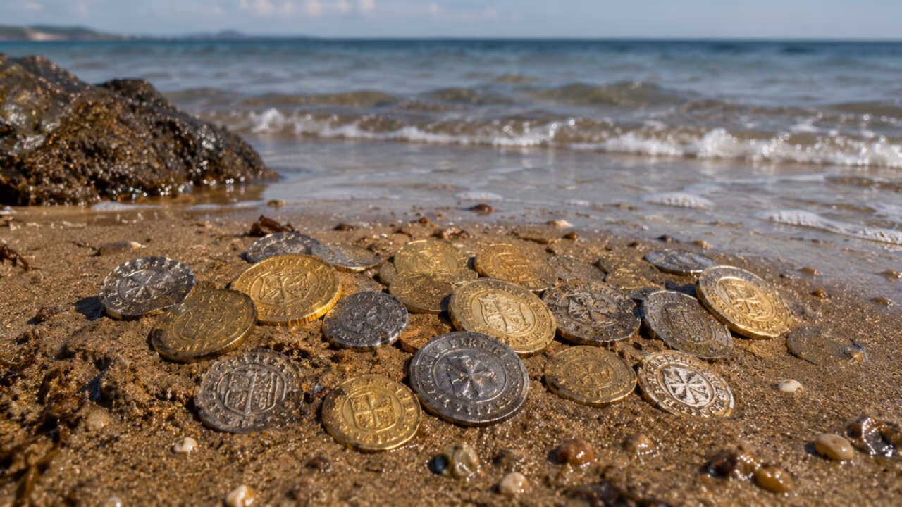 Mais de 1.000 moedas de ouro e prata surgem no mar 310 anos depois do naufrágio de uma frota espanhola