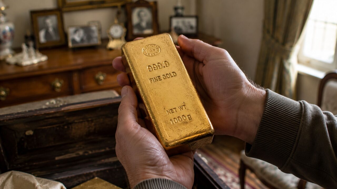 Barras de ouro de 1 kg encontradas por crianças na casa da avó, na França