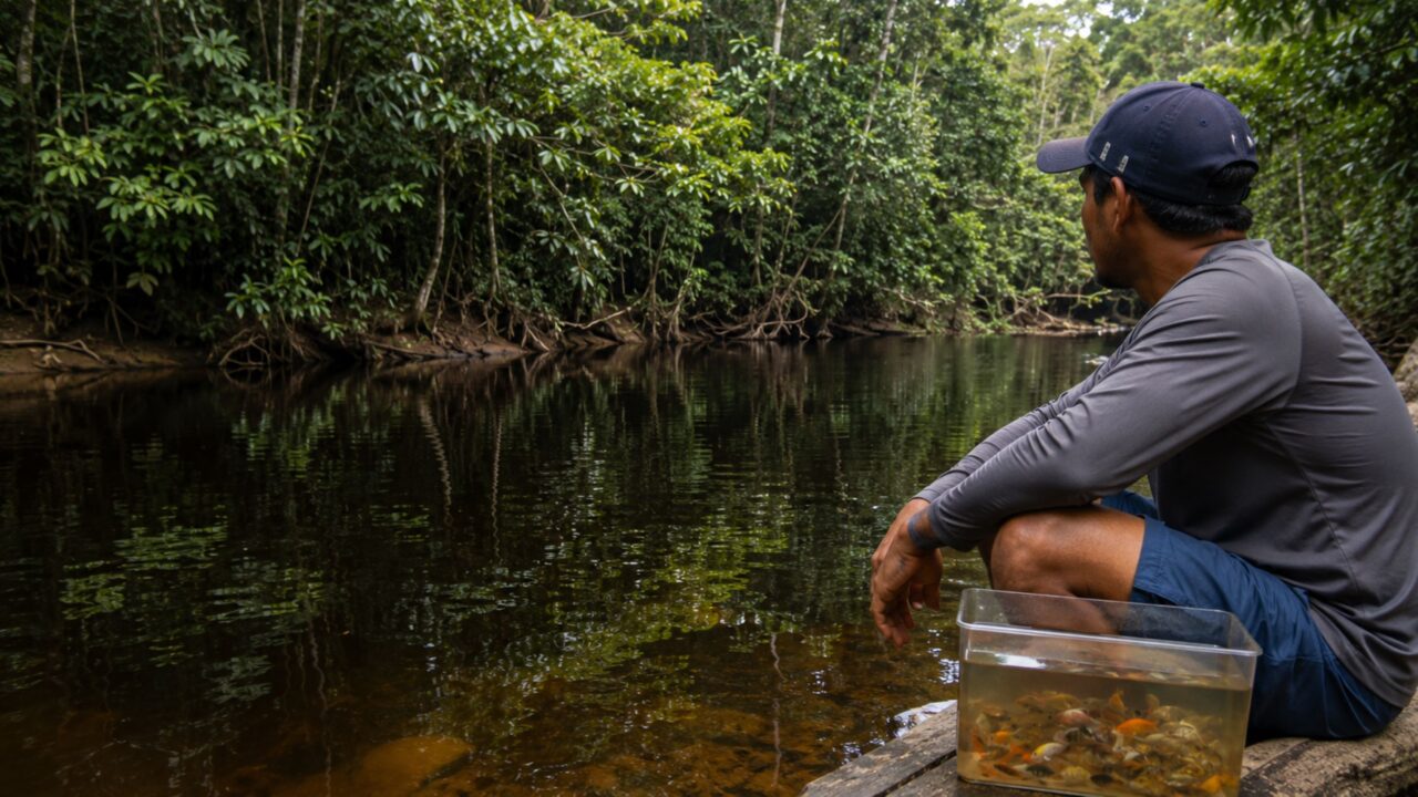 A pesca ornamental no Rio Negro ajuda famílias e depende da floresta em pé