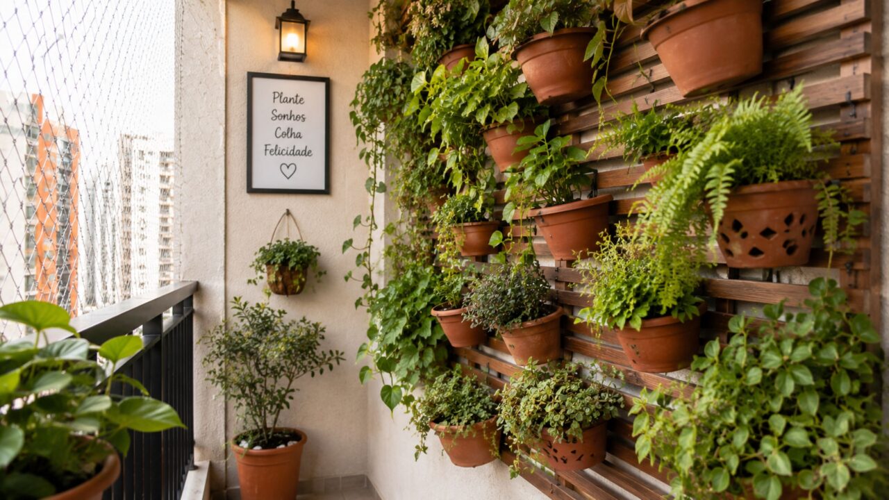 Adeus parede sem graça: o jardim vertical que cabe em apartamento pequeno e ainda traz frescor