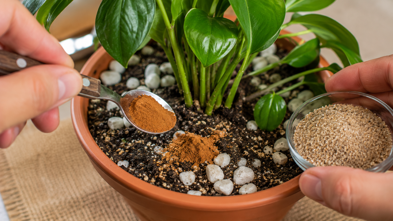 O que colocar no vaso de planta para nunca mais ter fungo no solo, receita caseira que dura meses