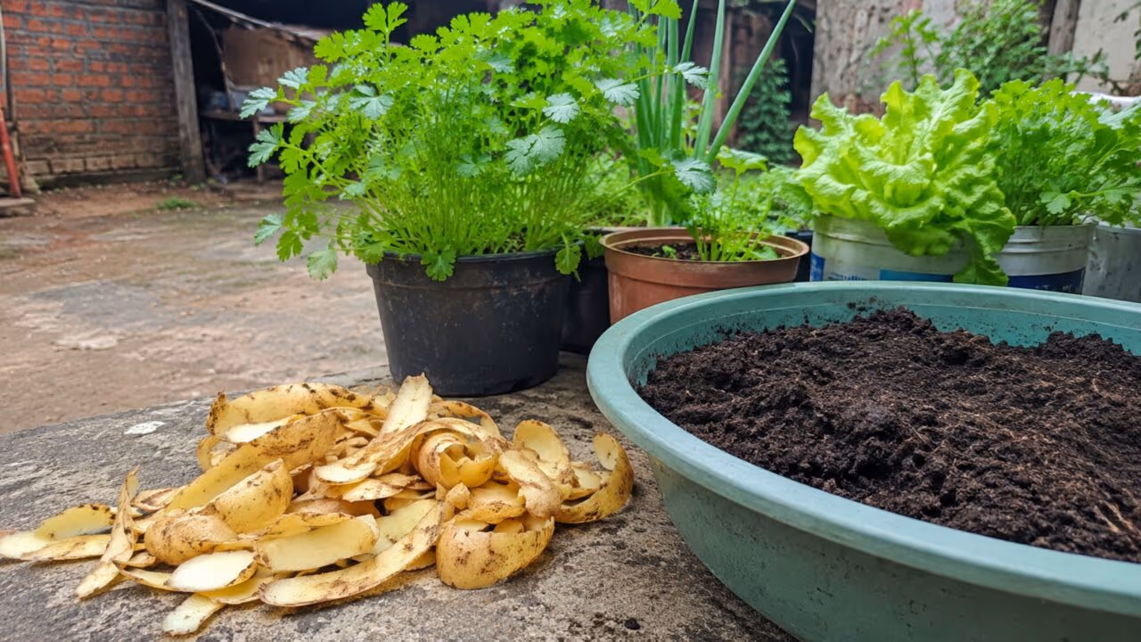 Esse fertilizante caseiro com cascas de batata pode surpreender quem cultiva plantas