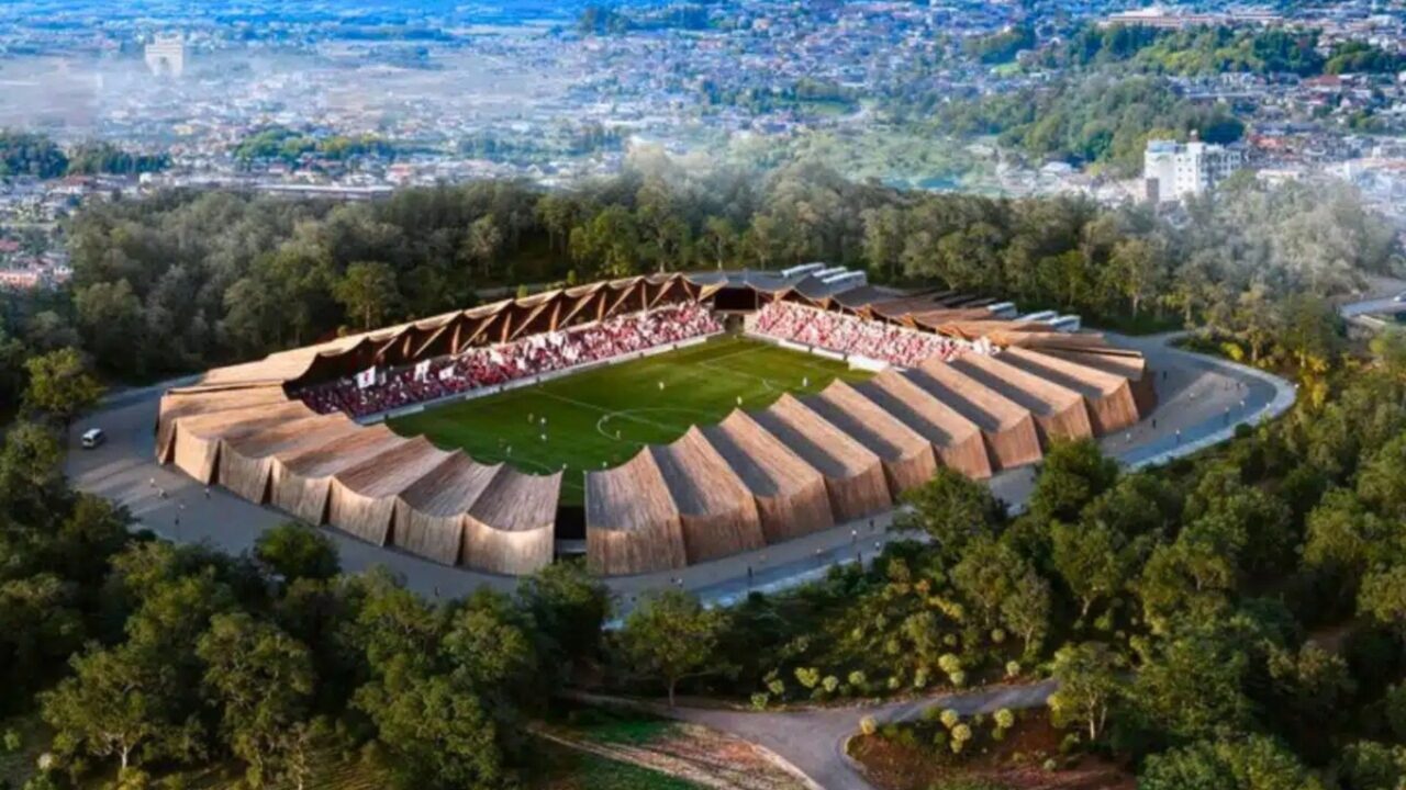 Enquanto estádios modernos dependem de concreto e aço, Japão terá arena construída por torcedores com madeira reciclada e água da chuva