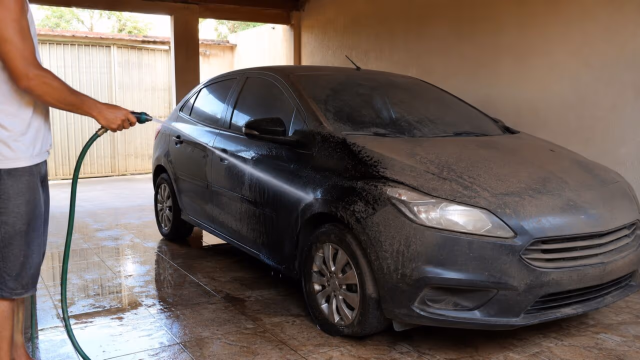 Esse erro ao lavar carro em casa parece bobo, mas pode estragar a pintura