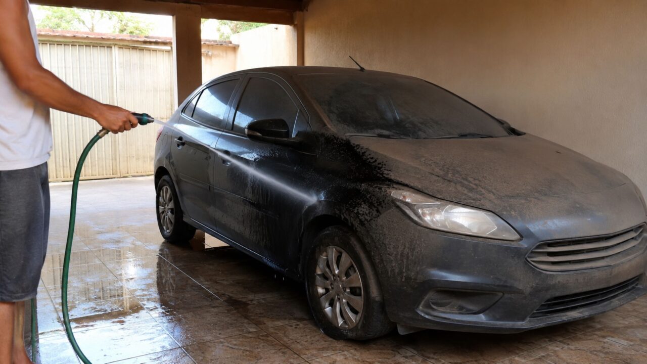 Esse erro ao lavar carro em casa parece bobo, mas pode estragar a pintura