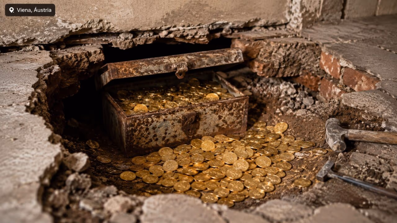 Ouro escondido no porão transforma obra comum em descoberta milionária em Viena