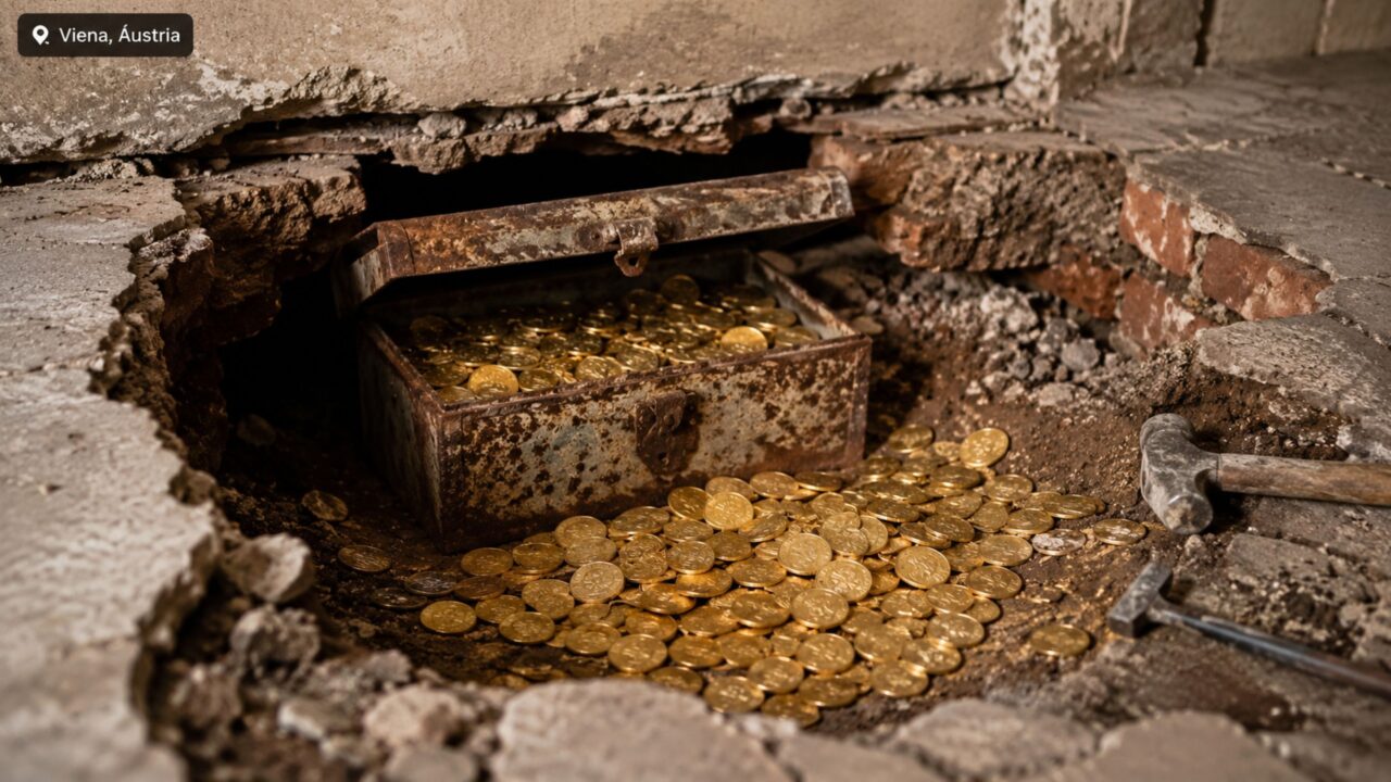 Ouro escondido no porão transforma obra comum em descoberta milionária em Viena