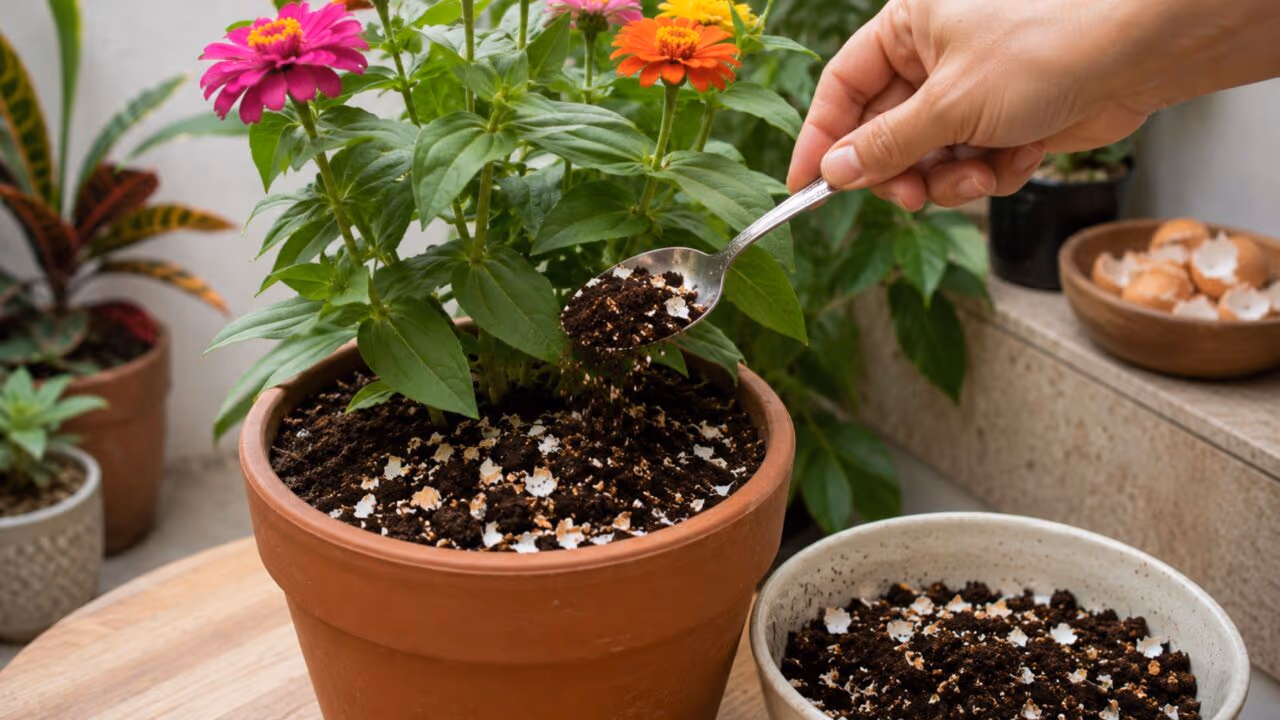 O adubo caseiro que transforma resto de café e casca de ovo em força para suas flores