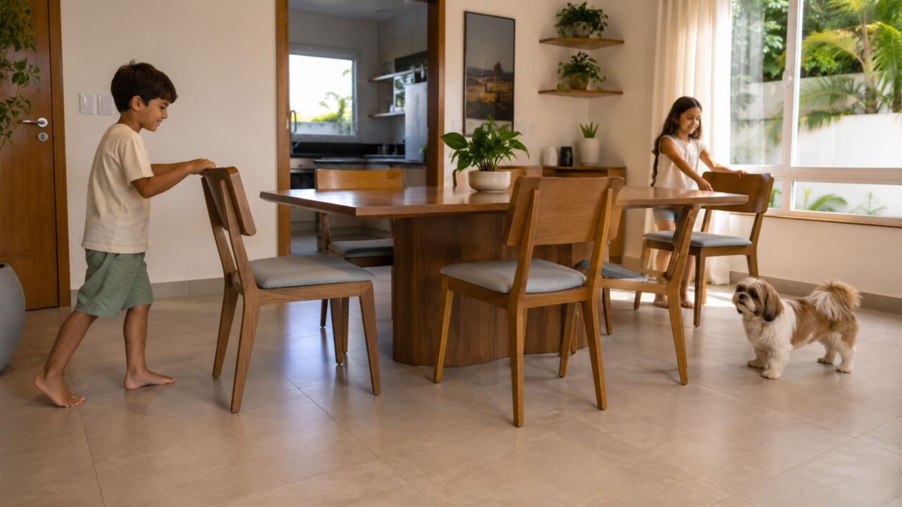 Limpeza, circulação e rotina da família podem pesar mais que uma regra decorativa