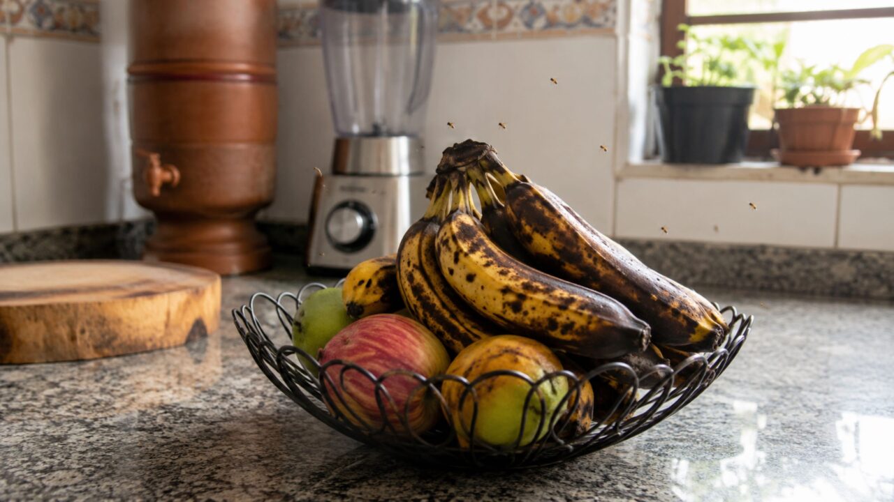 As moscas de fruta aparecem do nada na cozinha e o motivo pode estar na sua fruteira