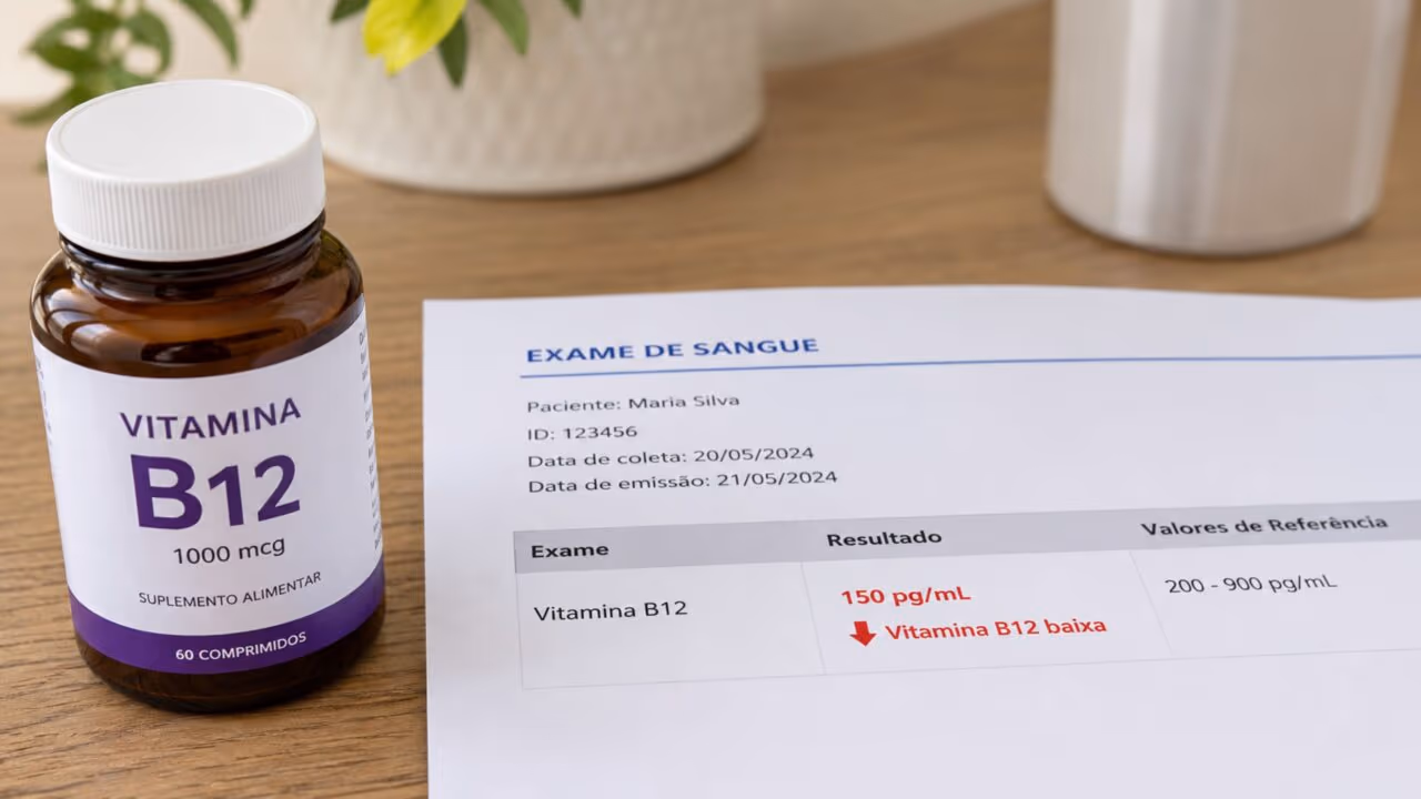 A falta de vitamina B12 pode ser silenciosa no começo e afetar sangue, nervos e memória quando passa despercebida