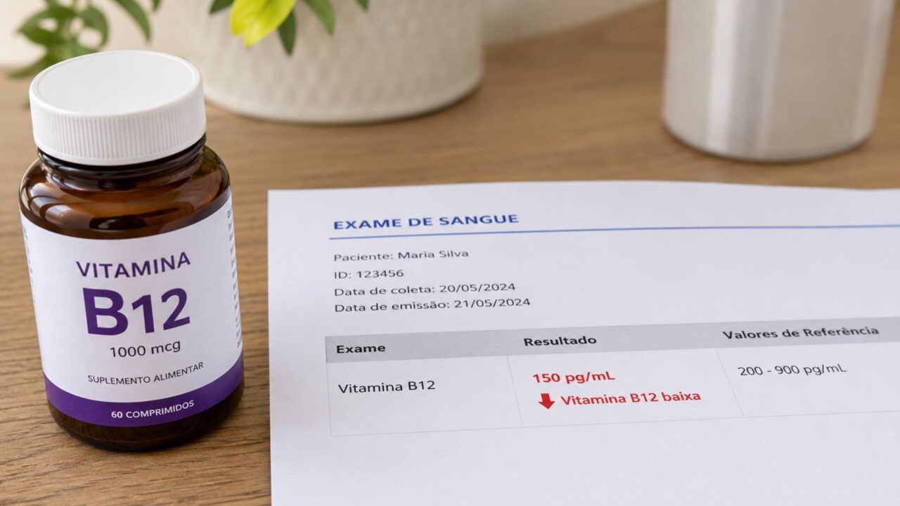 A falta de vitamina B12 pode ser silenciosa no começo e afetar sangue, nervos e memória quando passa despercebida