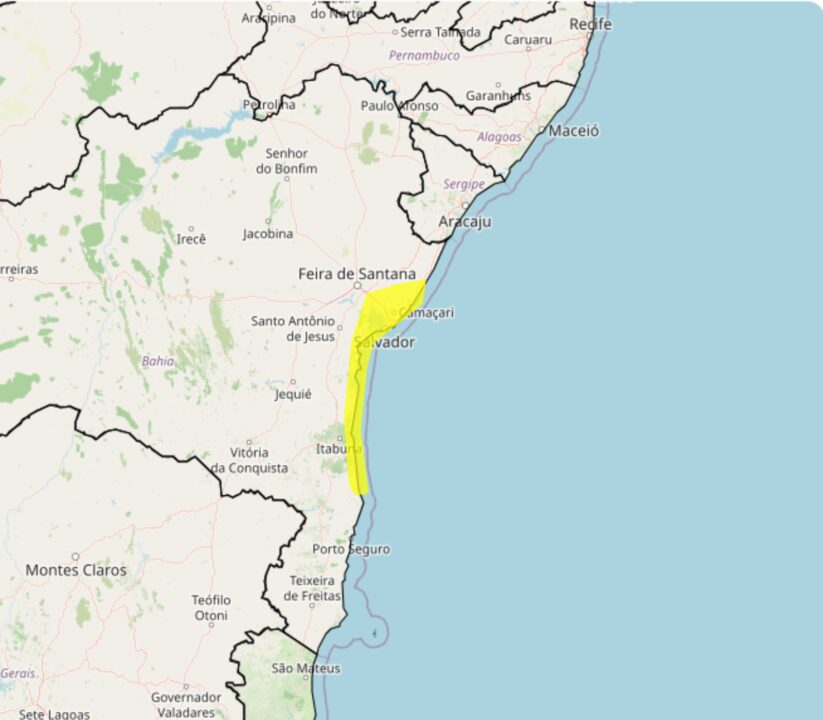 Alerta INMET de perigo potencial para chuvas intensas em 30/05