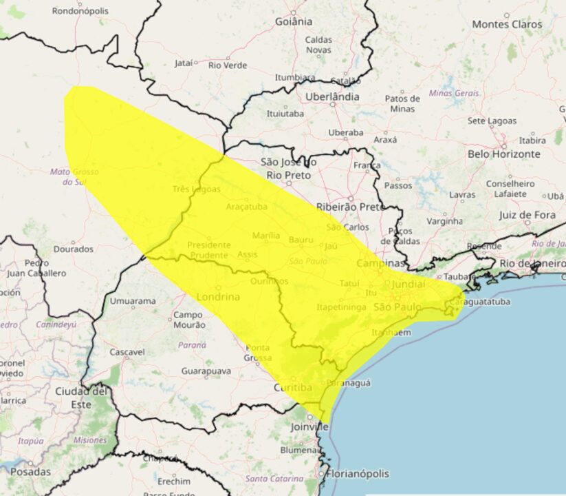 Alerta de chuvas intensas pode causar caos em cidades do Sul e Sudeste neste domingo, 10