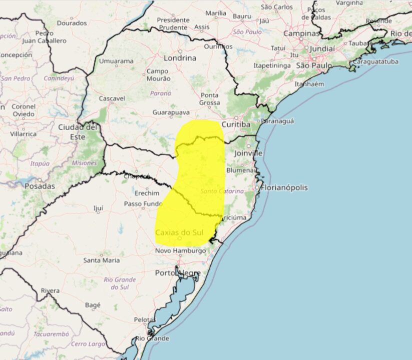 Alerta do Inmet para geada extrema no Sul do Brasil nesta 4°feira, 13