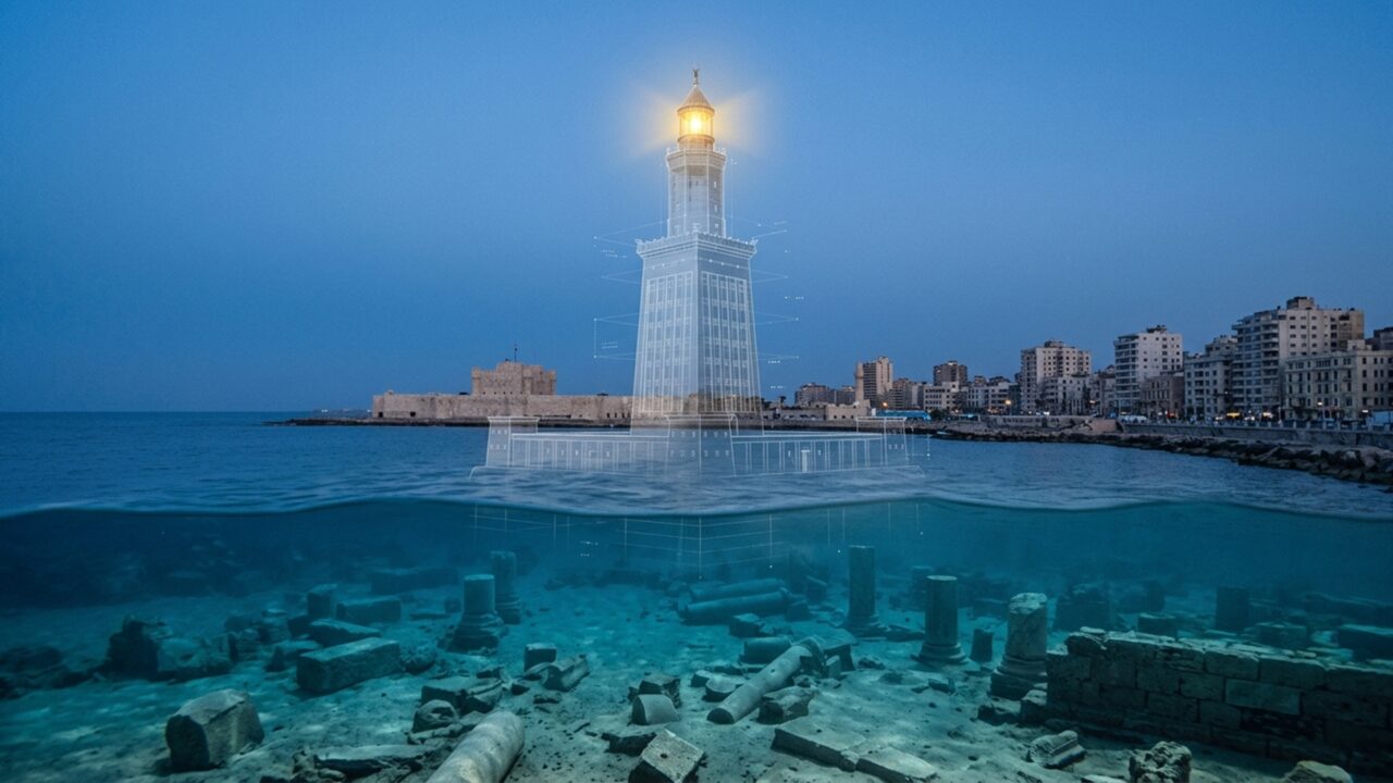 Das ruínas do Farol de Alexandria, blocos gigantes voltam à superfície para reconstruir em 3D uma maravilha perdida