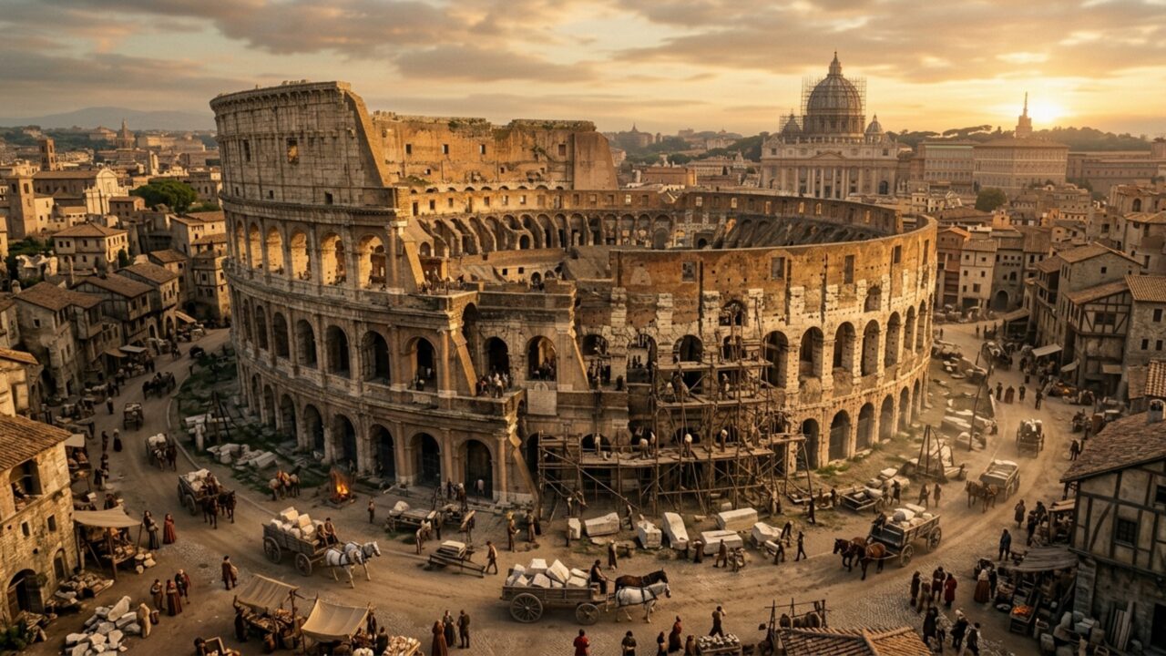 O que aconteceu e onde foi parar a metade perdida do Coliseu de Roma?