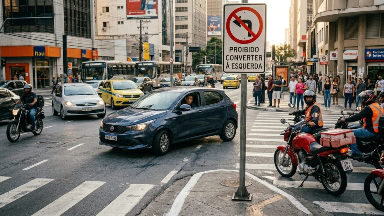 Alerta para motoristas que insistem em realizar conversão em local proibido
