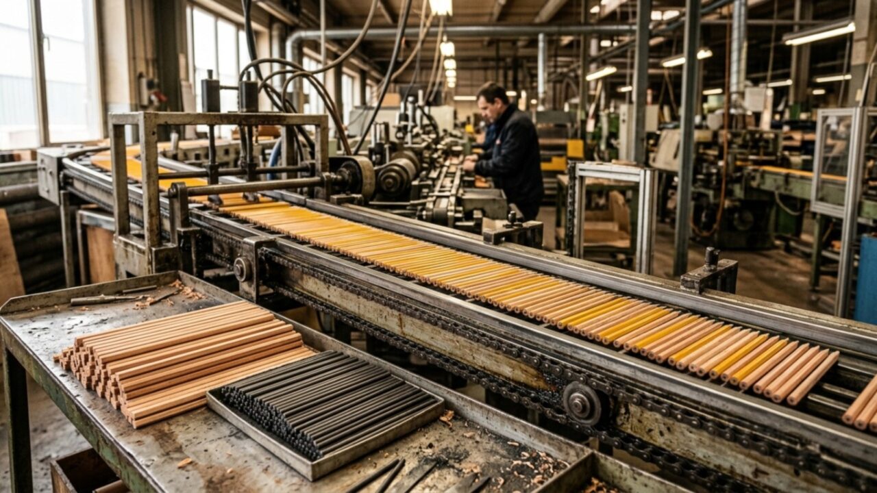 Do pó de grafite ao lápis pronto: o processo industrial por trás dos 20 bilhões de unidades produzidas por ano