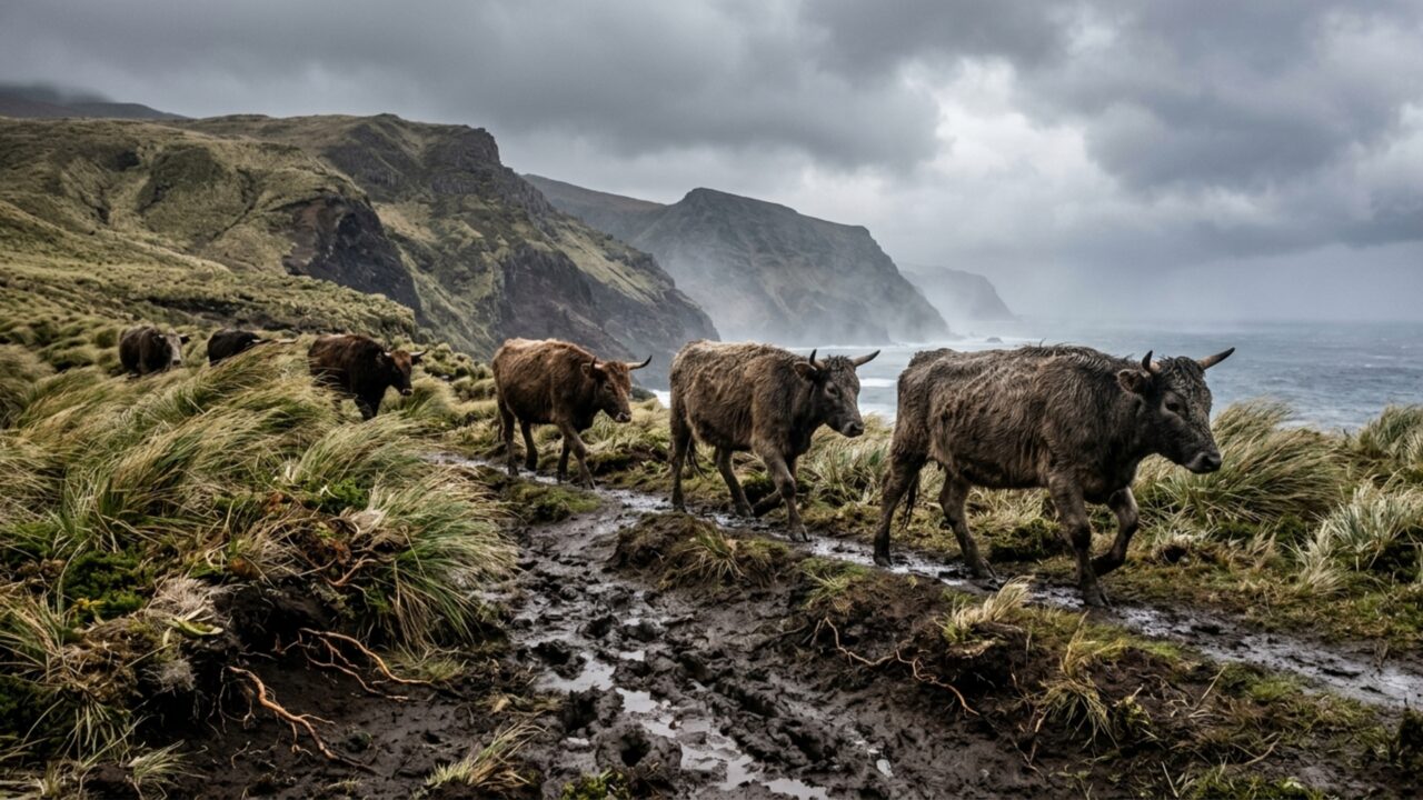 Um fazendeiro abandonou 5 vacas em uma ilha remota e após um século, cientistas analisaram o DNA delas e as congelaram