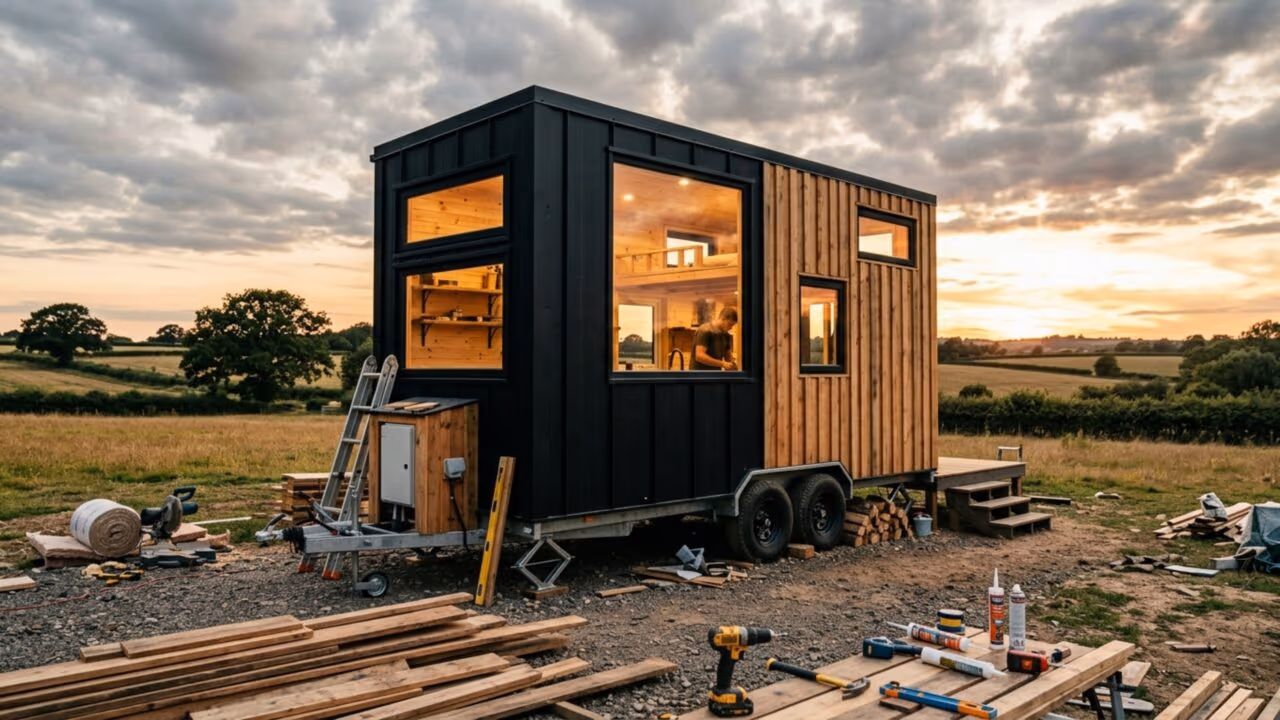 Trailer vazio de apenas 6 metros foi transformado em uma “tiny house” completa por cerca de US$ 25 mil e o resultado impressionou pelo aproveitamento extremo do espaço e pela resistência para estrada